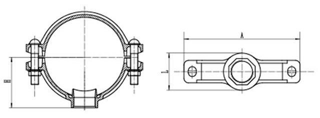 Threaded Mechanical Tee dimension drawing