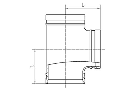 Grooved Pipe Tee dimension drawing