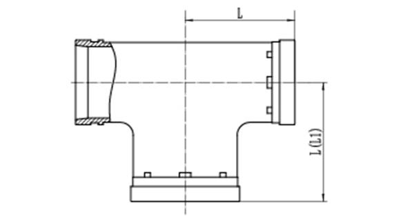 Grooved Piping System Bullhead Tee dimension drawing
